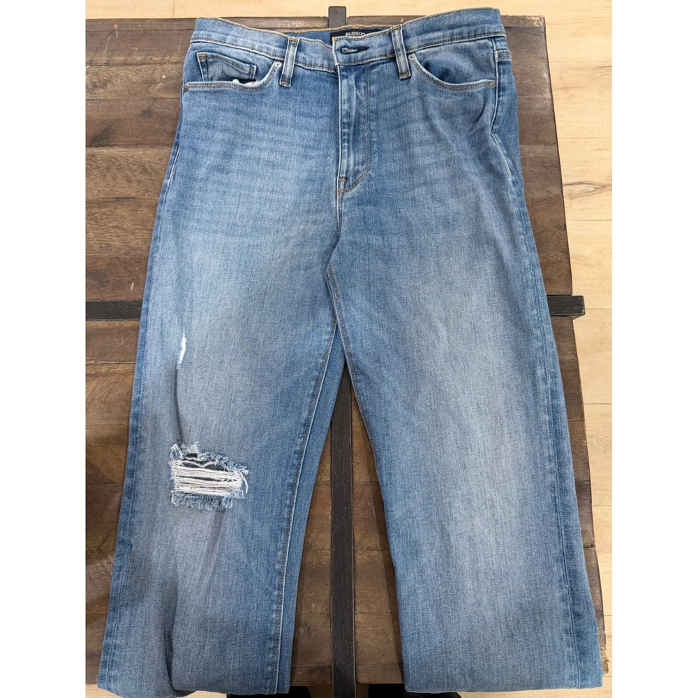 Hudson Barbara Los Angeles High-Rise Straight Leg Distressed Jeans Size 28